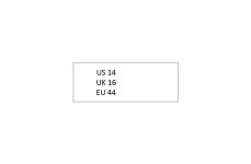Clothing size labels Model TC-M166