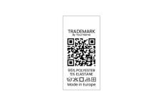 Laundry care label with QR code Model TC-M183 Laundry care textile labels Model TC-M183