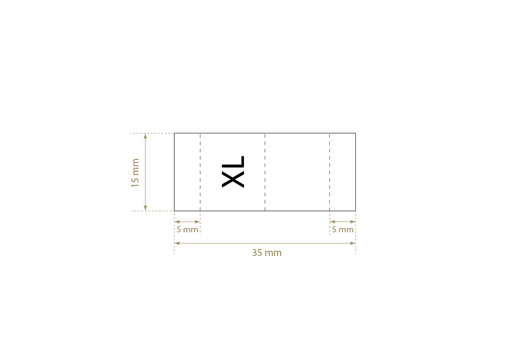 Size label for clothes Model TC-M162