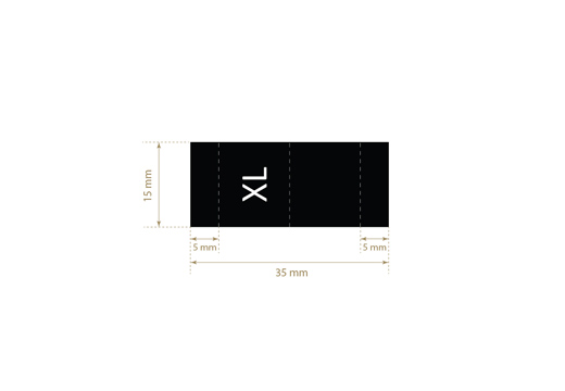 Size label for clothes Model TC-M163