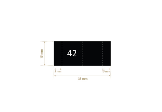 Size label for clothes Model TC-M165