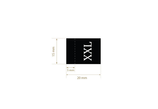 Size label for clothes Model TC-M171