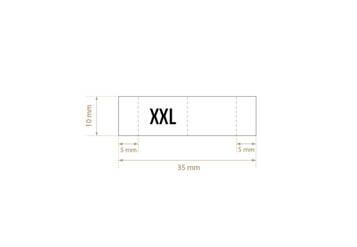 Size label for clothes Model TC-M176