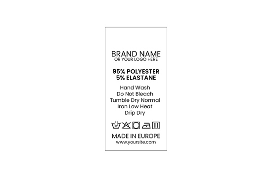 Laundry care label Model TC-M182
