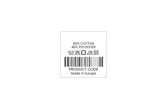 Laundry care label with Barcode Model TC-M188