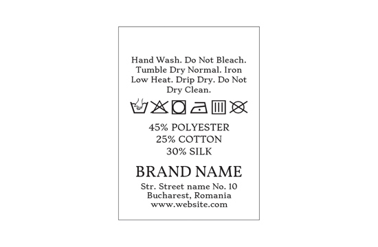 Laundry care label Model TC-M301