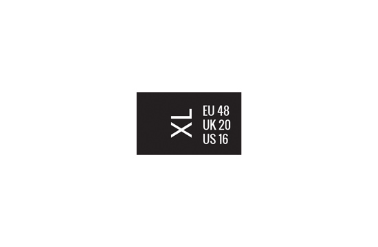 Size label for clothes Model TC-M226