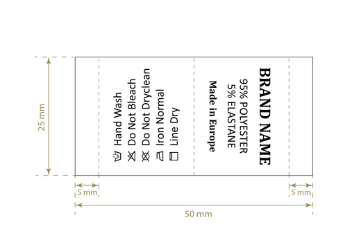 Laundry care label Model TC-M24