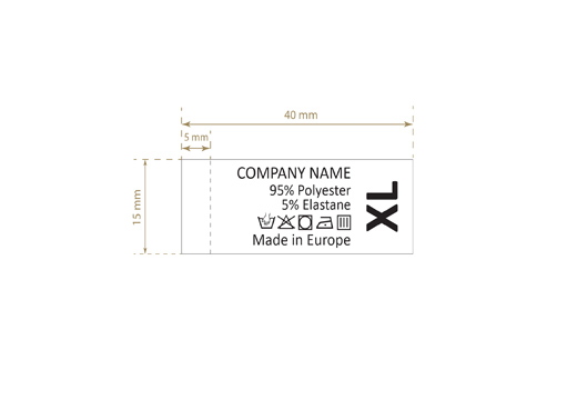 Laundry care label Model TC-M403