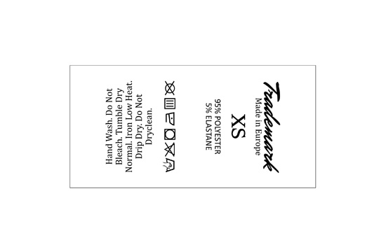 Laundry care and sizes label Model TC-M41