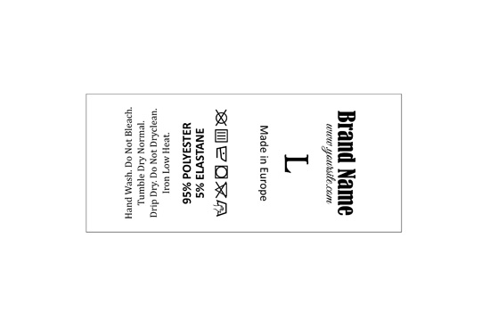 Laundry care and sizes label Model TC-M42